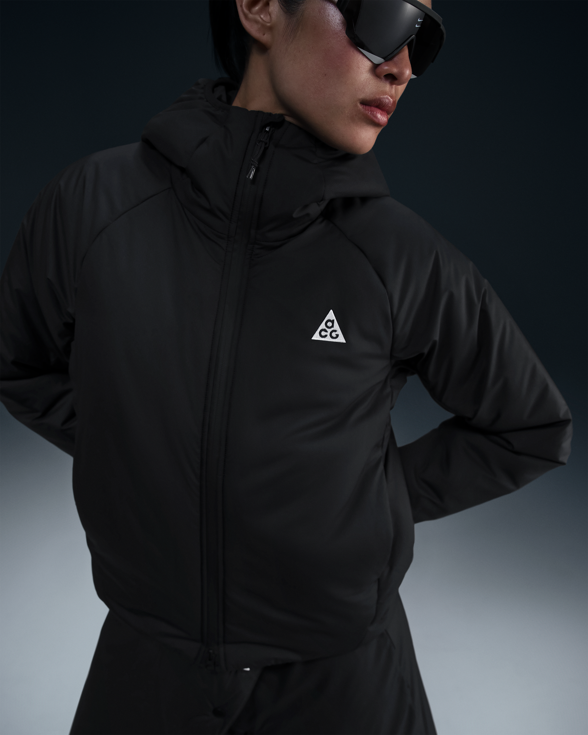 NIKE ACG ADV ROPE DE 　DJ1257-010 S Nike ACG Therma-FIT ADV Rope De Dope Solid Color Zipper